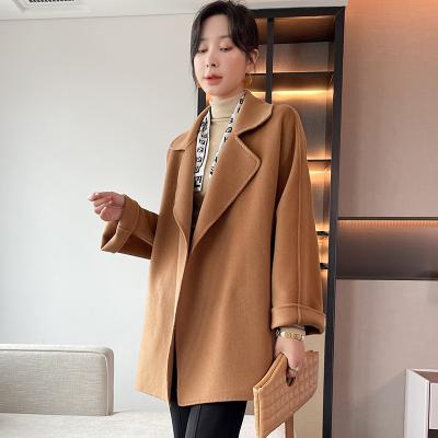 China 100% Pure Wholesale Custom Made Breathable High End Folder Casual Handmade Casual Loose Coat Fall And Winter Lapel Cashmere Lapel Raglan Sleeve Coat for sale