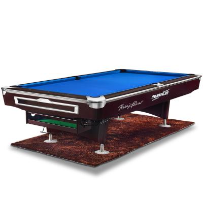 China Factory direct sale handheld 9FT solid wood slate rubber top billiard table for sale