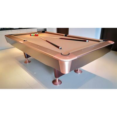 China Wholesale Mesas De Billar Real Leather Pocket Pool Table With Wood Grain Effect for sale