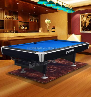 China Real Leather Pool Table Small Size 8FT 9FT Pocket XingJue Brands Billiard for sale