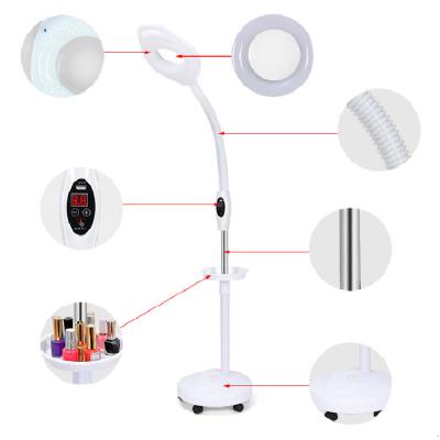 China Soft Beauty Salon/Spa Beauty Salon/Tattoo LED Light With Storage Tray Skin Facial Inspection Magnifying Lamp for sale