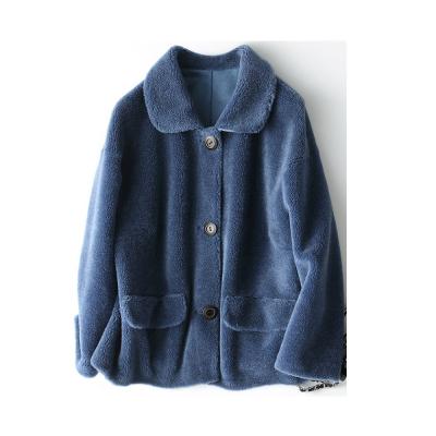 China Viable Factory Custom Brand High Quality Women Fashion Thick Blue Fur Coat for sale