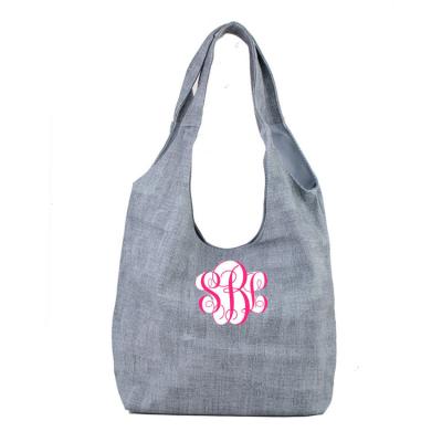 China Fashion Women Totes Monogrammed Bum Slouchy Tote Bag Link Shoulder Bag Canvas Bag Canvas Bum Beach Bag for sale