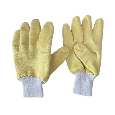 China Durable Industrial Protective Yellow Rubber Liner Nylon Rubber Safety Construction Working Gloves for sale