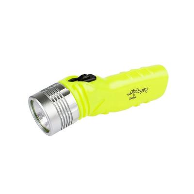 China Mini Industrial Outdoor Waterproof Scuba Diving Flashlight IP68 Led Torch Underwater Diving Flashlight With 4AA Batteries for sale