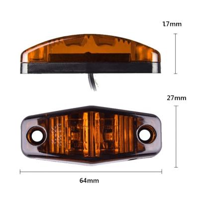 China Waterproof Car Truck Trailer Motorcycle E-Mark Side Light 2 Led Beacon Side Marker Lamp 24V 12V For 2.5inch Camper for sale