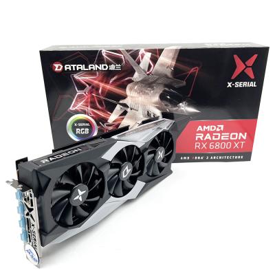 China Workstation Rumax Dataland RX6800 Amd Radeon rx 6800 xt 16GB VGA GPU X-serial Gaming Graphics Card for sale