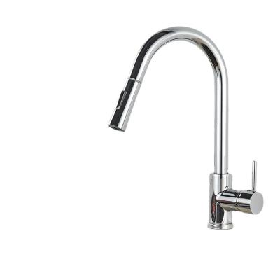 China Black Spray Kitchen Faucet Two Function Pull Out Single Handle Pull Out Mixer Hot And Cold Water Faucets Deck Mounted for sale