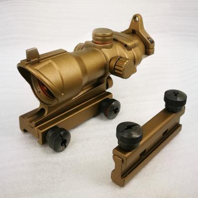 China Tactical 600g Gold Shock Resistant Color Red Dot Sight For .223/5.56 Salt Gun ACOG Sight Riflescope With 20/11mm Rail Mount for sale