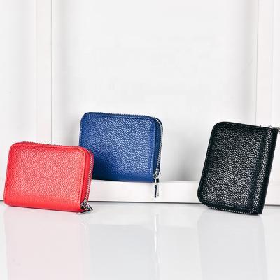 China Rock Fashion Zipper ID ID Credit Bank Leather Plastic Playing Card Holder for sale