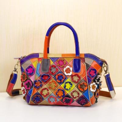 China Fashion 2D Guangzhou Baiyun supplier wholesale cattlehide leather applique women handbag for sale