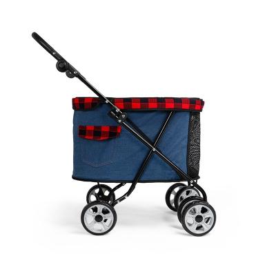 China Modern Breathable Pet Carrier Cart With 4 Wheel And Storage Space For Large Pet Jogger Stroller for sale