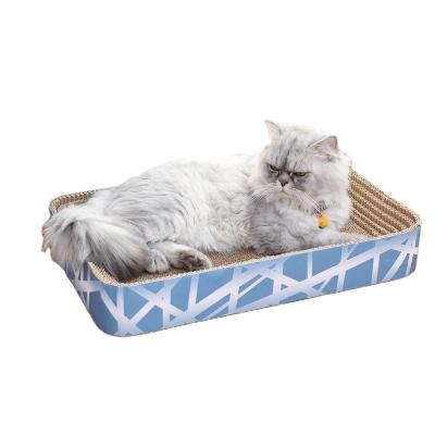 China Viable Recycle Corrugated Cat Scratching Pad Reversible Replacement Scratcher Lounge Sofa Bed for sale