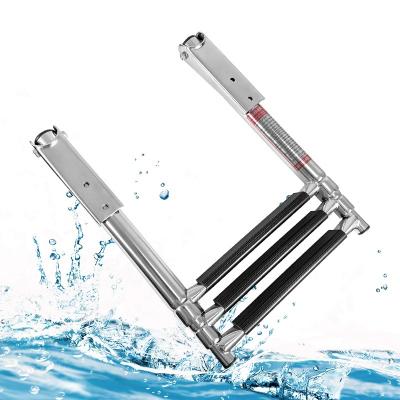 China Boat Hardware Fitting Hinge forLadder 3 Steps 316 Stainless Steel Boat Deck Swim Ladder Small Boat for sale