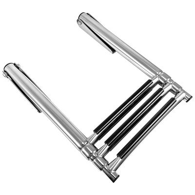 China Boat Hardware Fitting Marine Stainless Steel 3 Steps 316 Stainless Steel Boat Deck Ladder for sale