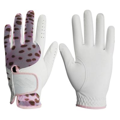 China Women's Custom Logo Cabretta Soft Sheepskin Golf Gloves for sale