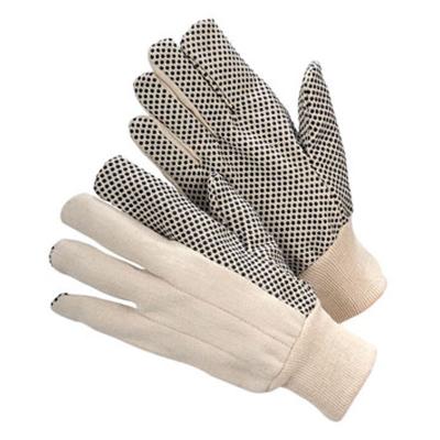 China Work Protection 8 Oz PVC Dotted Palm , Knit Wrist , Knit Cotton Cheap Hand Gloves for sale