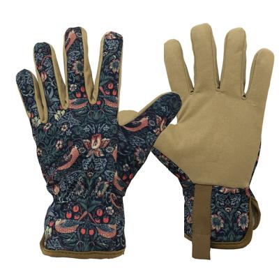 China Gardenning Women Gardening Work Customized Printing Protective Synthetic Leather Garden Gloves for sale