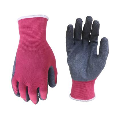 China Mechanic 13 Gauge Red Nylon Latex Coating Safety Hand Gloves Machine Operation Gloves for sale