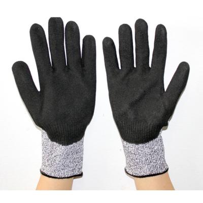 China Palm Dipped Most Popular HPPE Level 5 Seamless Cut Resistant Nitrile Coated Gloves for sale