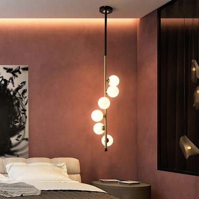 China Nordic Minimalism Glass Ball Pendant Lights for Bedroom Home Restaurant Spiral Pendant Light(WH-GP-131) for sale