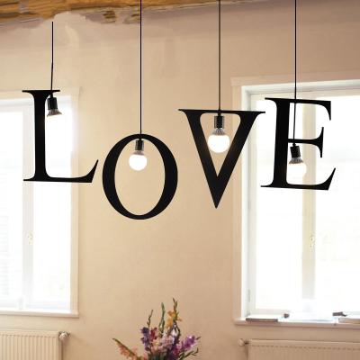 China Nordic Pendant Lights Letter Light Decorative A to Z Alphabet Living Room Hotel Loft Pendant Lamp(WH-VP-184) for sale