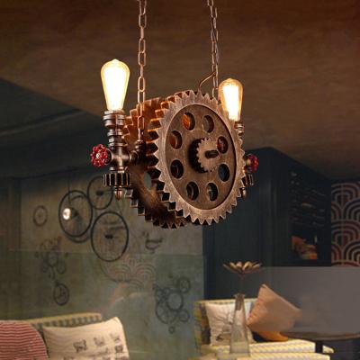 China Vintage Loft Pendant Lamps Gear Clain Lights Water Pipe Arm Bar Restaurant Industry lamp(WH-VP-196) for sale