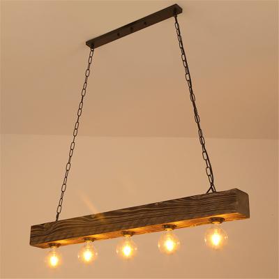 China Solid Wood Chandelier Creative Industrial Style Restaurant Living Room Hot Pot Shop vintage pendant lights(WH-VP-214) for sale