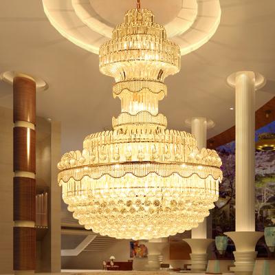 China Traditional crystal pendant light large hotel chandelier handmade lamps (WH-NC-07) for sale