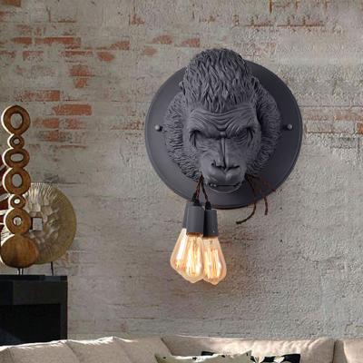 China Loft Industrial Resin Wall Lamp Fixtures Art Decor Wall Mounted Gorilla Head Light (WH-VR-16) for sale