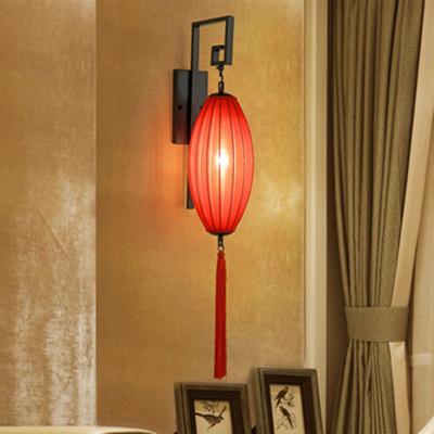 China Classical Chinese Style Festive Quaint Rural Wood Red Lantern Wall Lamps(WH-OR-92) for sale