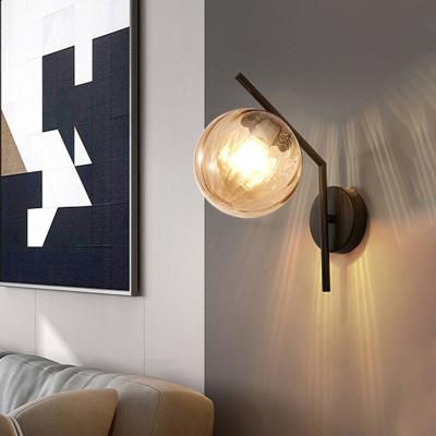 China Black Gold Nordic Glass Wall Lamp Led Indoor Moon Wandlamp Bedroom indoor wall lamp (WH-OR-111) for sale