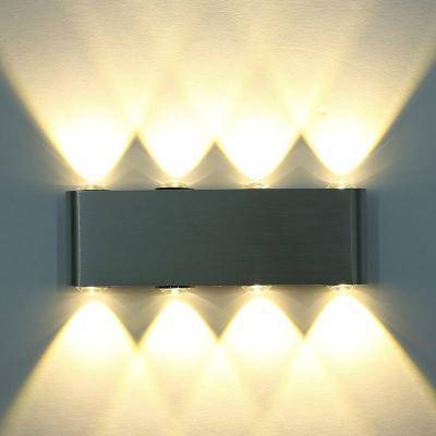 China Modern Rectangle LED 8W Wall Sconces Light Fixture Aluminum High Power 8 LED Up Down Wall Lamp(WH-RC-05) for sale