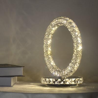 China Crystal Table Lamp Nordic 20cm Rings Crystal Desk Lamp Home Decor table light(WH-MTB-125) for sale