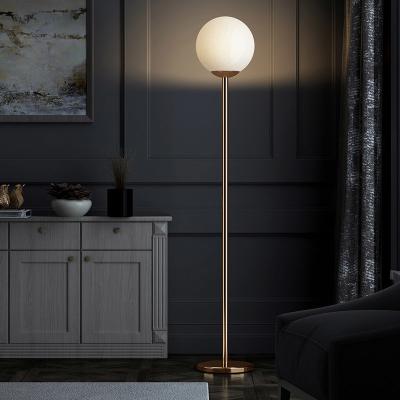 China Nordic Modern Simple Gold And Glass Floor lamp Bedroom Lamp LED Floor Lamps gold floor lamp(WH-MFL-70） for sale