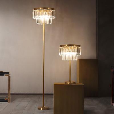 China Crystal Table Lamp Floor Lamp Light Luxury Modern Creative Lighting Living room Bedroom Gold Floor lamp(WH-MFL-80) for sale