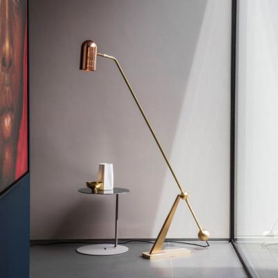 China Modern Metal Brass Floor Lamp Living Room Bedroom Beside Stasis Floor Lamp(WH-MFL-182) for sale