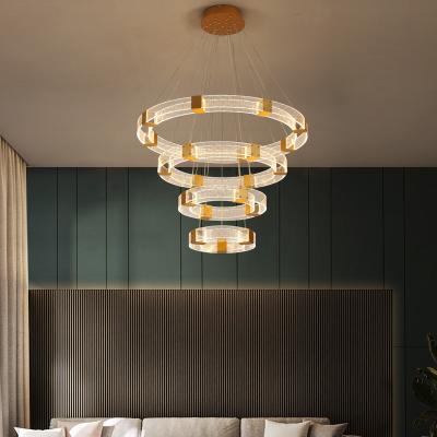 China Luxury Chandelier Lights For Living Room Bedroom Kitchen Parallel Ring LED Chandelier(WH-MI-187) for sale