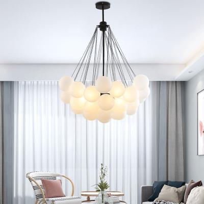 China Bubble Chandelier 19/37 Balls Black Gold Chandeliers Mid Century Modern Glass Lamp(WH-MI-220) for sale