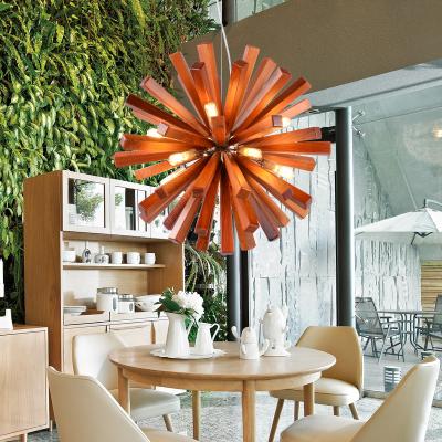 China Art Decor Dandelion wooden chandelier Solid Wood Pendant lamp Living Room Dining room tree chandelier(WH-MI-251) for sale