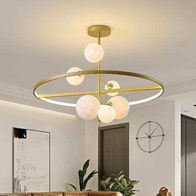 China Nordic Style planet chandelier 3D Printing luxury LED glass ball light Modern Living Room Chandelier(WH-MI-268) for sale