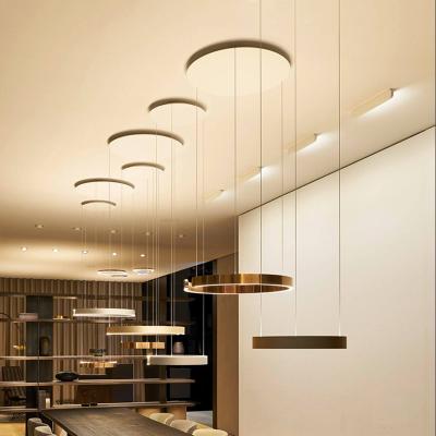 China Modern Simple LED Chandelier Ring Living Room Bedroom Dining Room Cicle Staircase Chandelier(WH-MI-290) for sale