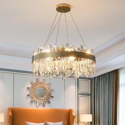 China Modern Foyer Round Chandelier Luxury K9 Crystal Dimmable Pendant Lamp Cable Hanging Lamp (WH-MI-305) for sale