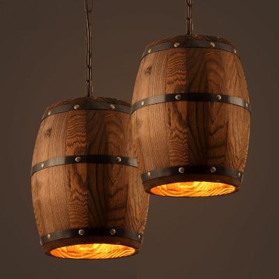 China American country loft Wine barrel pendant light E27 light for bar cafe restaurant wooden pendant light(WH-VP-63) for sale