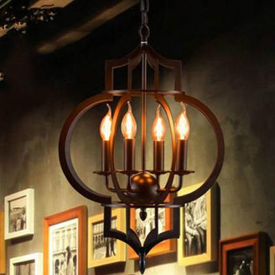 China Creative Iron Pendant Lamp E14 American Decor Pendant Lamp Indoor Black Chandelier (WH-VP-114) for sale