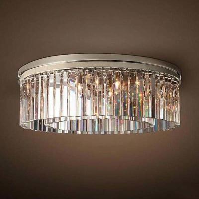 China Modern Vintage Crystal Prism Chrome Black body Ceiling light crystal chandelier ceiling lights(WH-CA-54) for sale