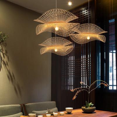 China Modern Black Wood E27 Bulb Bamboo Pendant Light Norbic Home Deco Bamboo Weaving Light（WH-WP-24) for sale