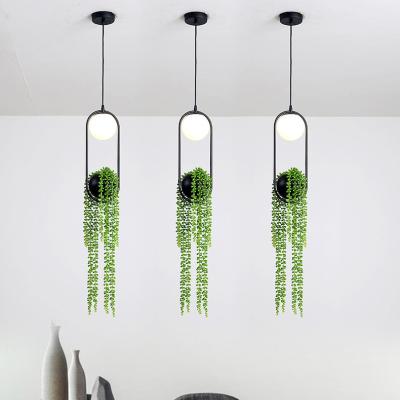 China Creative Plant LED Pendant Lights Modern Indoor Lighting Grass Hanging Lamps(WH-GP-69) for sale