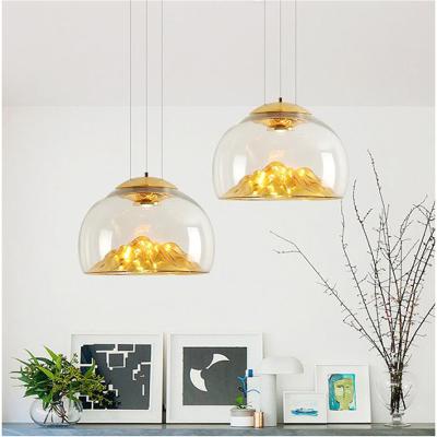 China Mountain View Glass Pendant Light Nordic island pendant lights creative coffee bar lamp(WH-GP-97) for sale