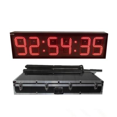 China 4 Digit / 6 Digit Red Led Digital Clock Wall Hanging Te koop